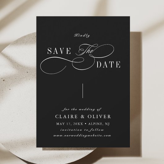 ロマンチック渦巻形のな書道のセージ緑 セーブザデート