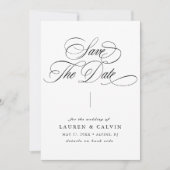 ロマンチック渦巻形のな書道QRコード写真 セーブザデート (正面)