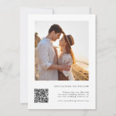 ロマンチック渦巻形のな書道QRコード写真 セーブザデート (裏面)