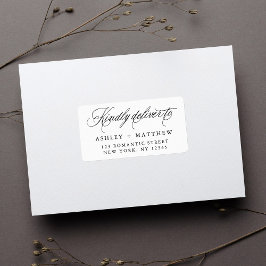 ロマンチック渦巻形の書道差出人住所 ラベル