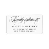 ロマンチック渦巻形の書道差出人住所 ラベル (正面)