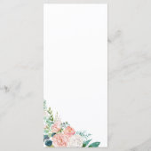 ロマンチック牡丹の花ディナーメニューカード メニュー (裏面)