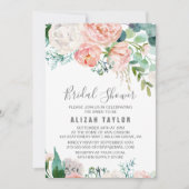 ロマンチック牡丹フラワーズブライダルシャワー 招待状 (正面)