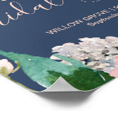 ロマンチック牡丹フラワーズブルーブライダルシャワーへようこそ ポスター (角)