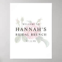 ロマンチック独身のバラブライダルシャワー ポスター