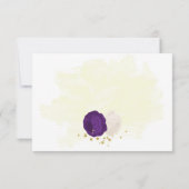 ロマンチック王室のな紫と白の花金ゴールド サンキューカード (裏面)