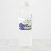 ロマンチック王室のブルーまたはコバルトバラエレガントな結婚式 ペットボトルラベル (正面)