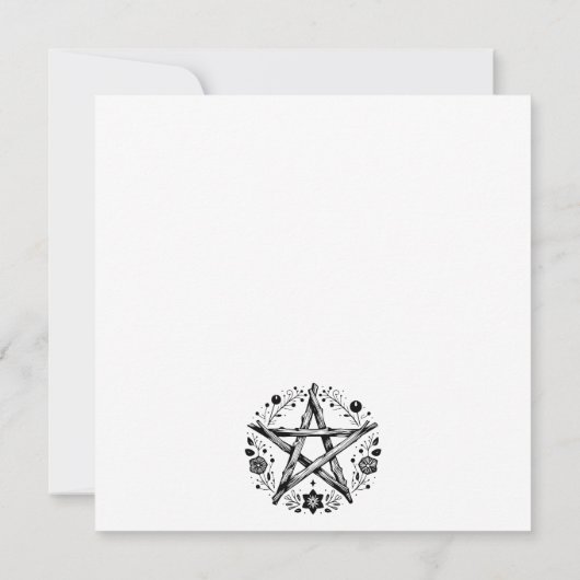 ロマンチック異教のウィッカ結婚式招待状 招待状 (裏面)