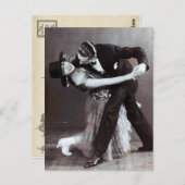 ロマンチック社交ダンス踊りデュオヴィンテージ写真 ポストカード (正面/裏面)