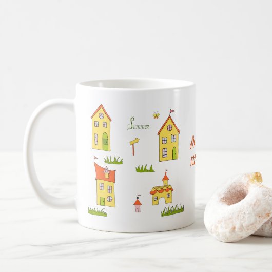 ロマンチック私の甘い小さな町ミニマリストコーヒー コーヒーマグカップ (ドーナツ)