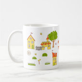 ロマンチック私の甘い小さな町ミニマリストコーヒー コーヒーマグカップ (左)