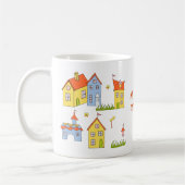 ロマンチック私の甘い小さな町ミニマリストコーヒー コーヒーマグカップ (左)