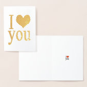 ロマンチック私はあなたを愛するハート金ゴールド 箔カード (ディスプレー)