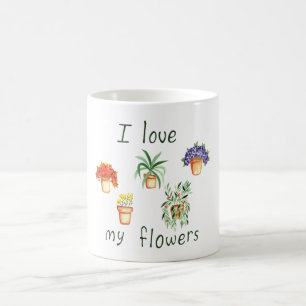 ロマンチック私は私の花を愛するミニマリストかわいい コーヒーマグカップ