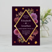 ロマンチック秋ダリアリハーサルディナー 箔招待状 (立ち正面)