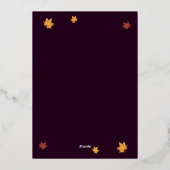 ロマンチック秋ダリアリハーサルディナー 箔招待状 (裏面)