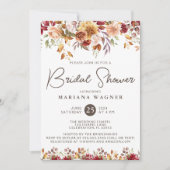 ロマンチック秋フローラブライダルシャワー 招待状 (正面)