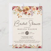 ロマンチック秋フローラブライダルシャワー 招待状 (正面)
