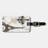 ロマンチック秋紅葉パリエッフェルタワー ラゲッジタグ (正面横)