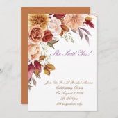 ロマンチック紅葉ブライダルシャワー招待カード 招待状 (正面/裏面)
