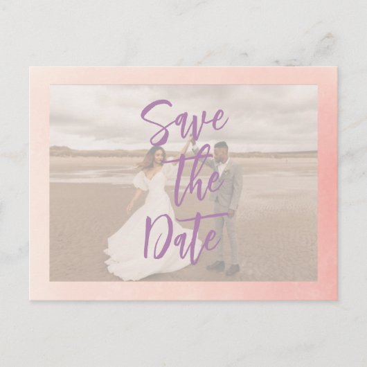 ロマンチック素晴らしな結婚式は日付はがきを保存 ポストカード (正面)