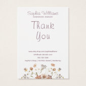 ロマンチック素朴なイヤリングとネックレスのディスプレイカード (裏面)