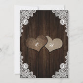 ロマンチック素朴なカントリーウッドフローラレース結婚ズ セーブザデート (裏面)