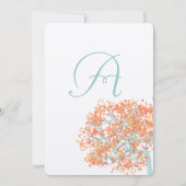 ロマンチック素朴なコーラル結婚ツリー 招待状 (裏面)