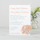 ロマンチック素朴なコーラル結婚ツリー 招待状 (スタンド正面)