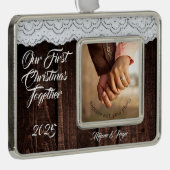 ロマンチック素朴なシックなレースとウッド シルバープレートフレームオーナメント (右)