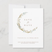 ロマンチック素朴なスクリプト写真の日付カードを保存 (正面)