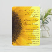 ロマンチック素朴なヒマワリ結婚式招待状 招待状 (スタンド正面)