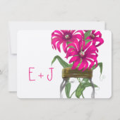 ロマンチック素朴なピンクのメイスンジャールワイルドフラワー結婚ズ 招待状 (裏面)