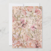 ロマンチック素朴なピンク&ホワイトフローラブライダルシャワー 招待状 (裏面)