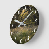 ロマンチック素朴なフローラに魅了された森の花 ラウンド壁時計 (傾斜)