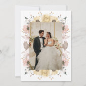 ロマンチック素朴なフローラニュートラル結婚フォト救ズ セーブザデート (裏面)