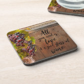 ロマンチック素朴なブドウのワインコースター コースター (左側)