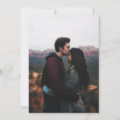 ロマンチック素朴なブルーのフローラとフォトズ結婚ーズ 招待状 (裏面)