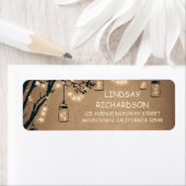 ロマンチック素朴なホタルのメイスン結婚ズ・ジャース ラベル (インサイチュ)