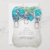 ロマンチック素朴なメイソンの瓶が星の下に 招待状 (裏面)