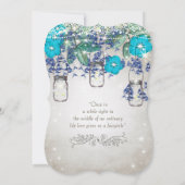 ロマンチック素朴なメイソンの瓶が星の下に 招待状 (裏面)