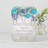 ロマンチック素朴なメイソンの瓶が星の下に 招待状 (スタンド正面)