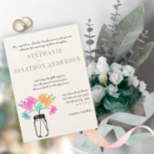 ロマンチック素朴なメイソンジャールワイルドフラワー結婚ズ 招待状