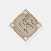ロマンチック素朴なラップとレース結婚のナプキン スタンダードカクテルナプキン (角)