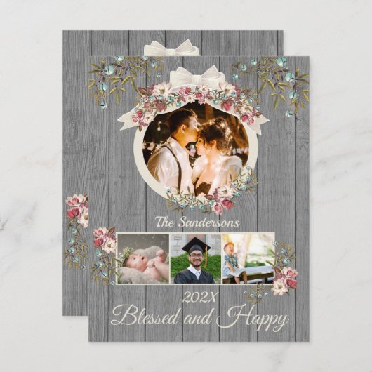 ロマンチック素朴な休日4フォトコラージュ (正面/裏面)