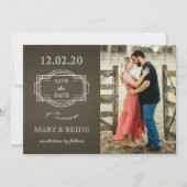 ロマンチック素朴な写真の日付を保存 セーブザデート (正面)