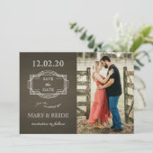 ロマンチック素朴な写真の日付を保存 セーブザデート (スタンド正面)