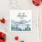 ロマンチック素朴な水の色の山の結婚木 スタンダードカクテルナプキン (インサイチュ)