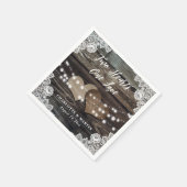 ロマンチック素朴な田舎の結婚式 スタンダードカクテルナプキン (角)