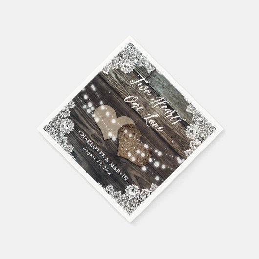 ロマンチック素朴な田舎の結婚式 スタンダードカクテルナプキン (角)